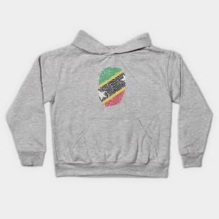 ST KITTS AND NEVIS FINGER PRINT - CARNIVAL CARIBANA TRINI PARTY DJ Kids Hoodie